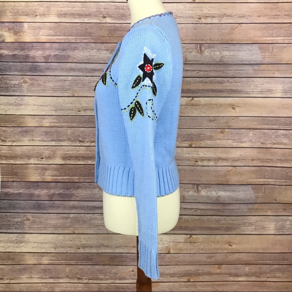 Relais Knitware Blue Cardigan Sweater Medium - Picture 4 of 8